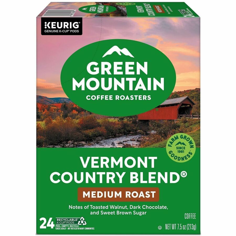 Green Mountain Coffee Roasters® K-Cup Vermont Country Blend Coffee - Compatible with Keurig Brewer - Regular - Medium - 