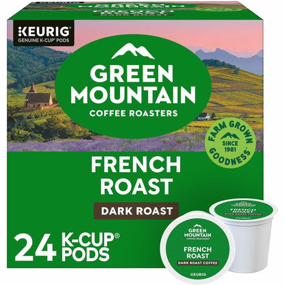 Green Mountain Coffee Roasters® K-Cup French Roast Coffee - Compatible with Keurig Brewer - Regular - Dark - K-Cup - 24 