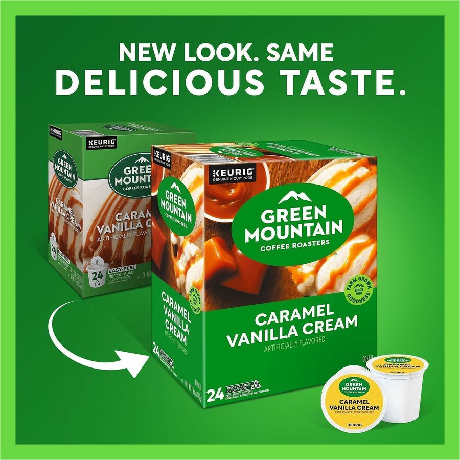 Green Mountain Coffee Roasters® K-Cup Caramel Vanilla Cream Coffee - Compatible with Keurig Brewer - Regular - K-Cup - 2