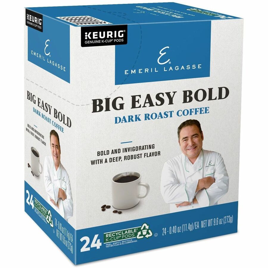 Emeril's K-Cup Big Easy Bold Coffee - Compatible with Keurig Brewer - Regular - Dark - K-Cup - Roasted - Kosher - 24 / B