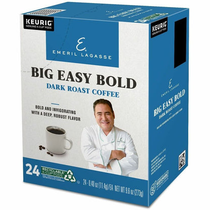 Emeril's K-Cup Big Easy Bold Coffee - Compatible with Keurig Brewer - Regular - Dark - K-Cup - Roasted - Kosher - 24 / B