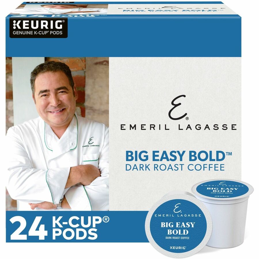 Emeril's K-Cup Big Easy Bold Coffee - Compatible with Keurig Brewer - Regular - Dark - K-Cup - Roasted - Kosher - 24 / B