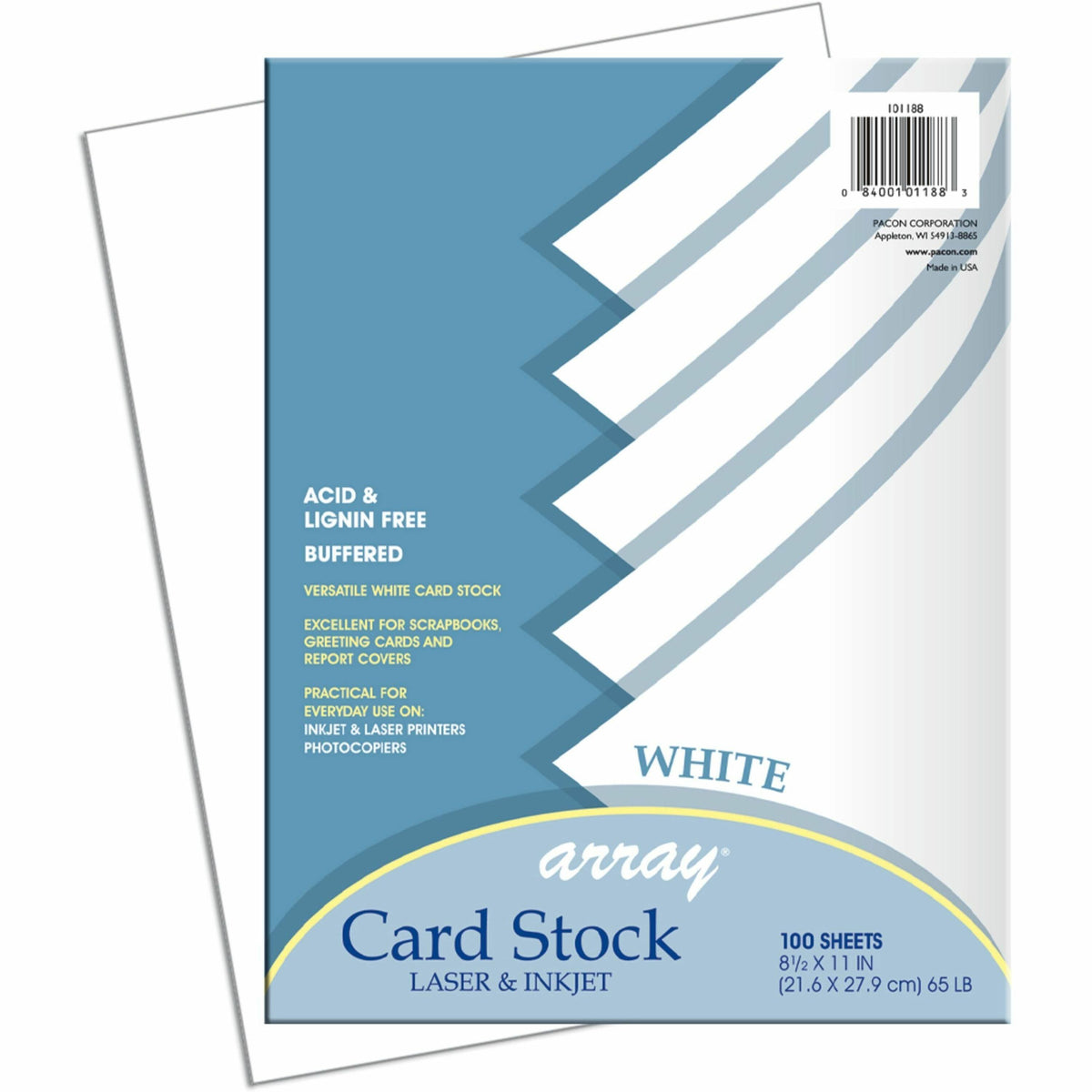 Pacon Cardstock Sheets - White - Letter - 8 1/2" x 11" - 65 lb Basis Weight - Sustainable Forestry Initiative (SFI) - Wh