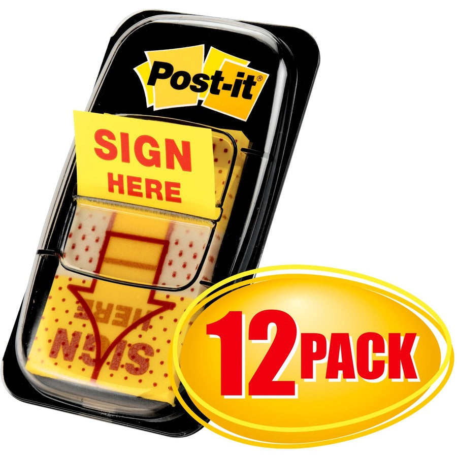 Post-it® Message Flag Value Pack - 600 - 1" Flag/Note Width x 1 3/4" Flag/Note Length - Rectangle, Arrow - Unruled - SIG