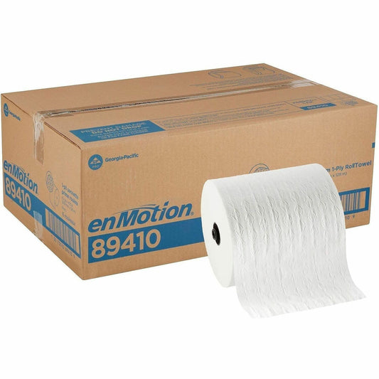 Georgia-Pacific enMotion Premium Touchless Roll Towel - 1 Ply - 8.25" Width x 425 ft Length - White - 6 / Carton