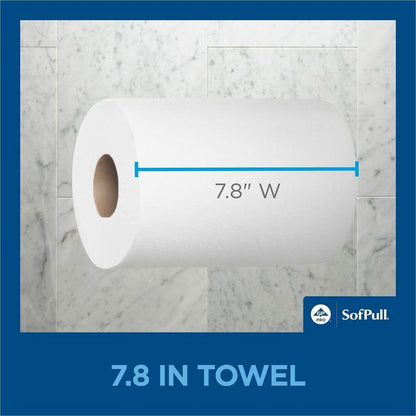 SofPull Centerpull Junior Capacity Paper Towels - 1 Ply - 12" Width x 7.80" Length - 225 Sheets/Roll - White/ - 8 / Cart
