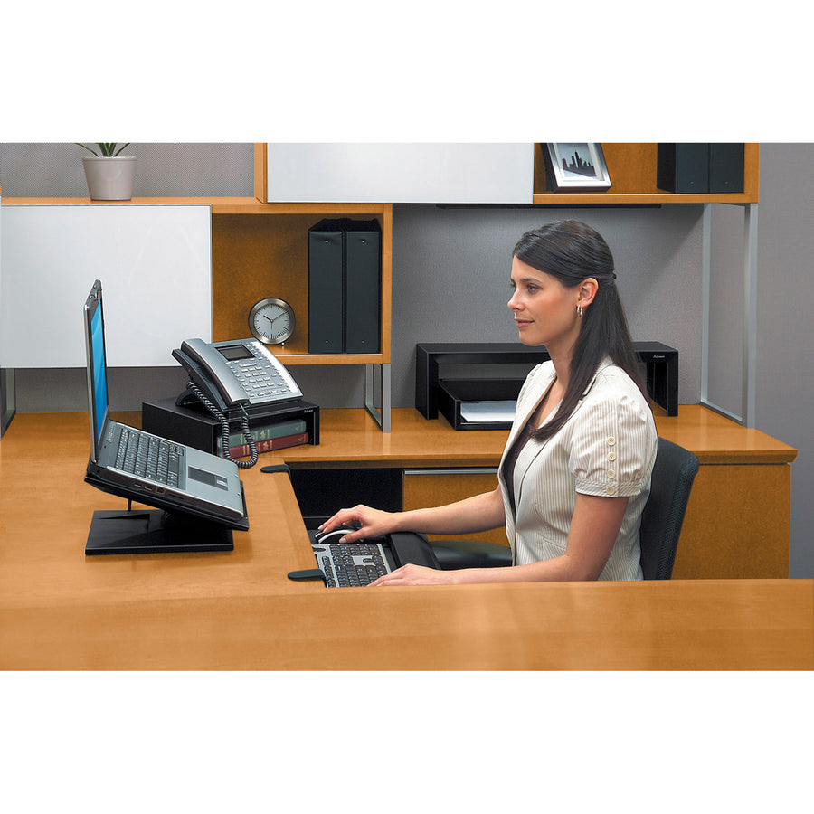 Fellowes Designer Suites Laptop Riser - Up to 17" Screen Support - 25 lb Load Capacity - 4" Height x 13.19" Width x 11.1