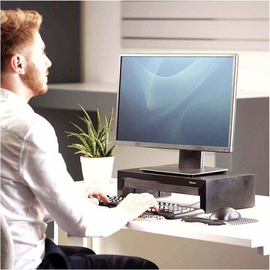 Fellowes Designer Suites Monitor Riser - Up to 21" Screen Support - 40 lb Load Capacity - 4.38" Height x 16" Width x 9.3