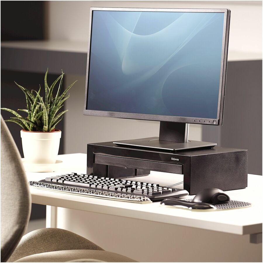 Fellowes Designer Suites Monitor Riser - Up to 21" Screen Support - 40 lb Load Capacity - 4.38" Height x 16" Width x 9.3