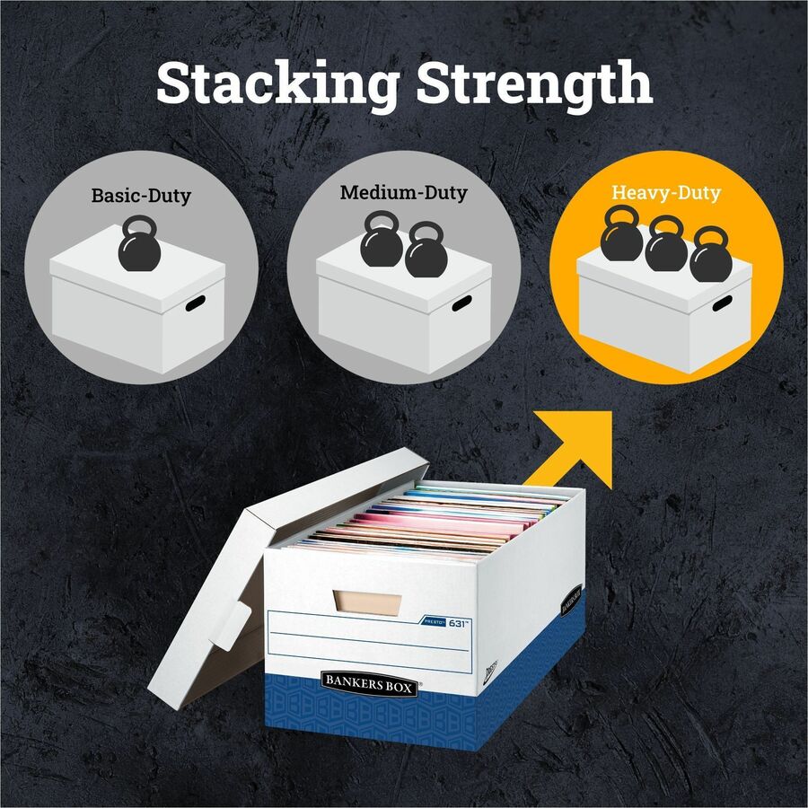 Bankers Box Presto File Storage Box - Internal Dimensions: 12" Width x 24" Depth x 10" Height - 12 / Carton