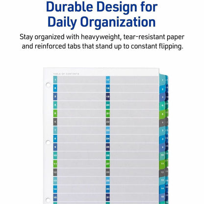 Avery Double Column Dividers, 32 Tabs, Ready Index (11322) - 32 x Divider(s) - 32 Tab(s) - Digit - 1-32 - 32 Tab(s)/Set 