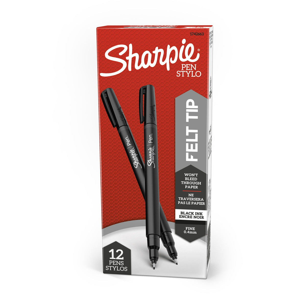 Sharpie Fine Point Pen - Fine Pen Point - Black Ink - 12 / Dozen