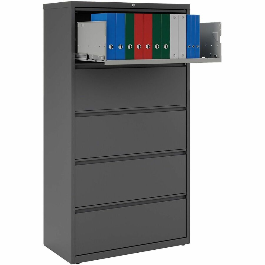 Lorell Fortress Series Lateral File - 36" Width x 18.6" Depth x 67.7" Height - 5 x Drawer(s) - Legal, Letter, A4 - Later