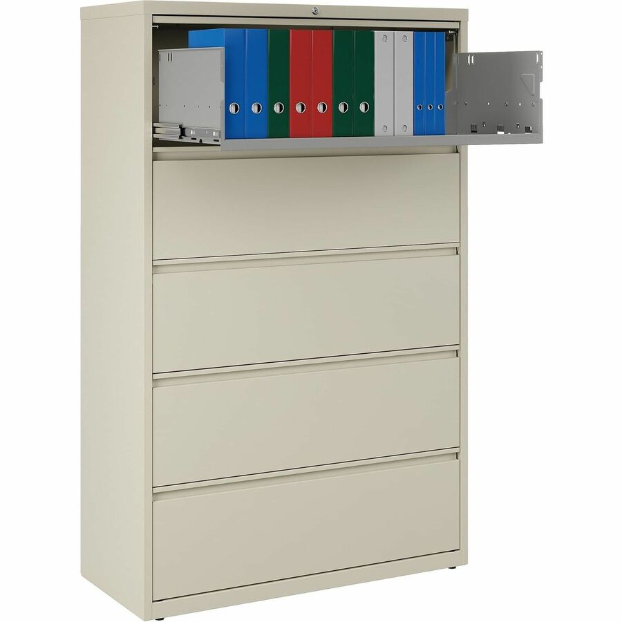 Lorell Fortress Series Interlocking System Lateral File - 42" Width x 18.6" Depth x 67.7" Height - 5 x Drawer(s) for Fil
