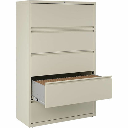 Lorell Fortress Series Interlocking System Lateral File - 42" Width x 18.6" Depth x 67.7" Height - 5 x Drawer(s) for Fil