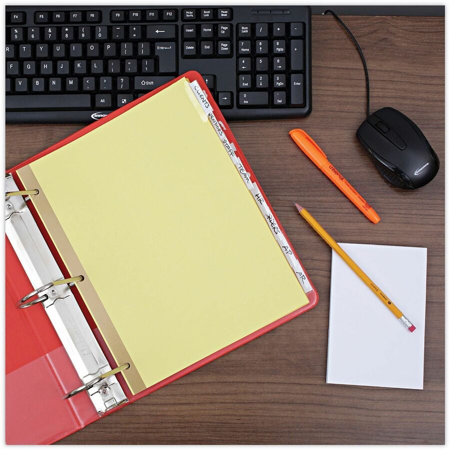 Universal Index Divider - 24 x Divider(s) - 8 Blank Side Tab(s) - 8.5" Divider Width x 11" Divider Length - Letter - 3 H