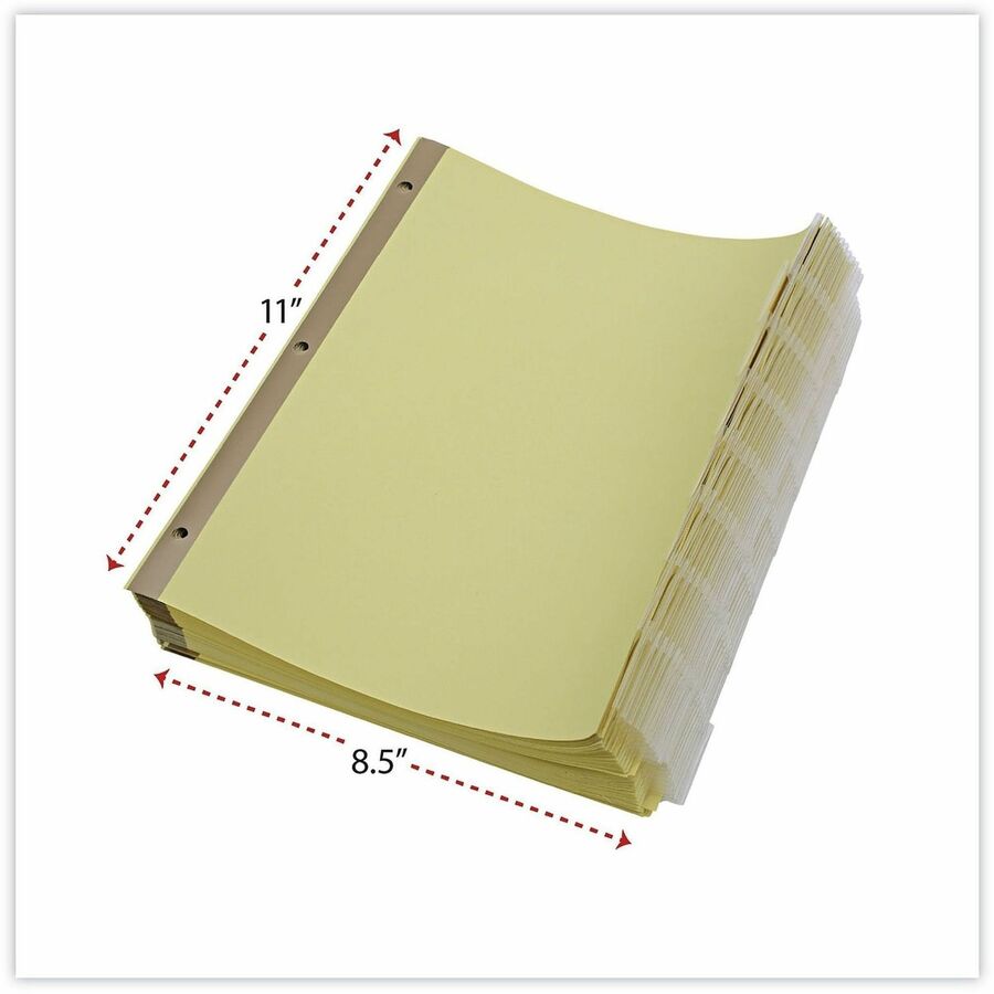 Universal Index Divider - 24 x Divider(s) - 8 Blank Side Tab(s) - 8.5" Divider Width x 11" Divider Length - Letter - 3 H
