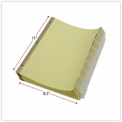 Universal Index Divider - 24 x Divider(s) - 8 Blank Side Tab(s) - 8.5" Divider Width x 11" Divider Length - Letter - 3 H
