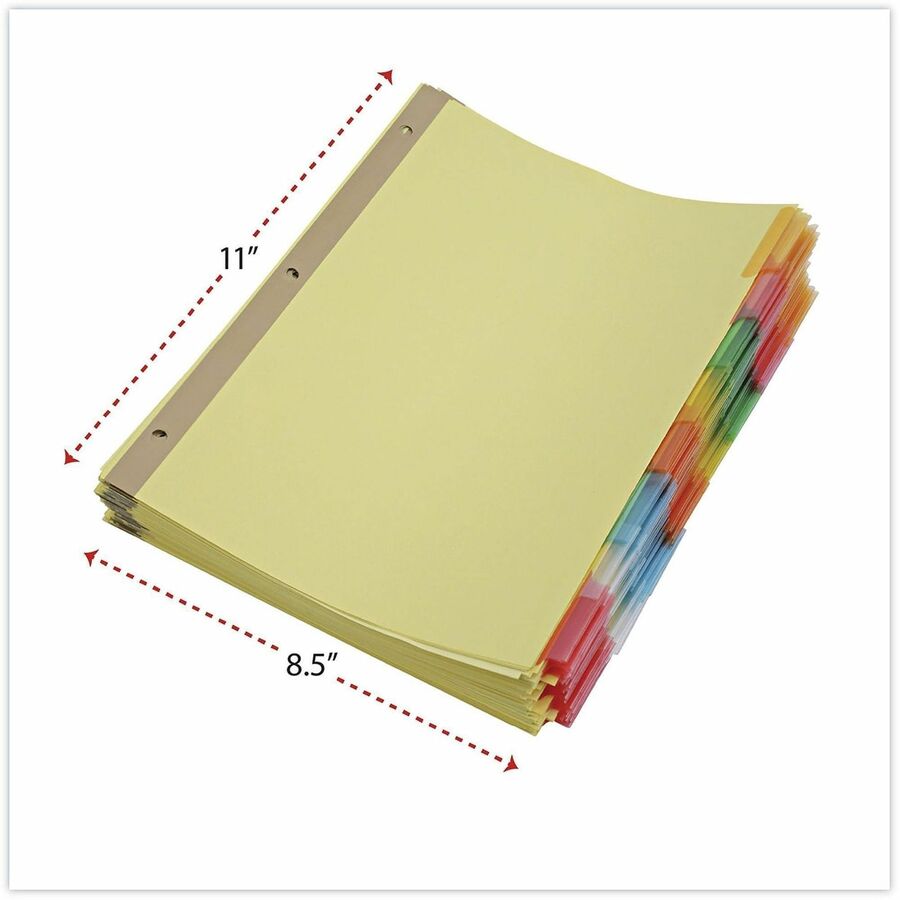 Universal Index Divider - 24 x Divider(s) - 8 Blank Side Tab(s) - 8.5" Divider Width x 11" Divider Length - Letter - 3 H