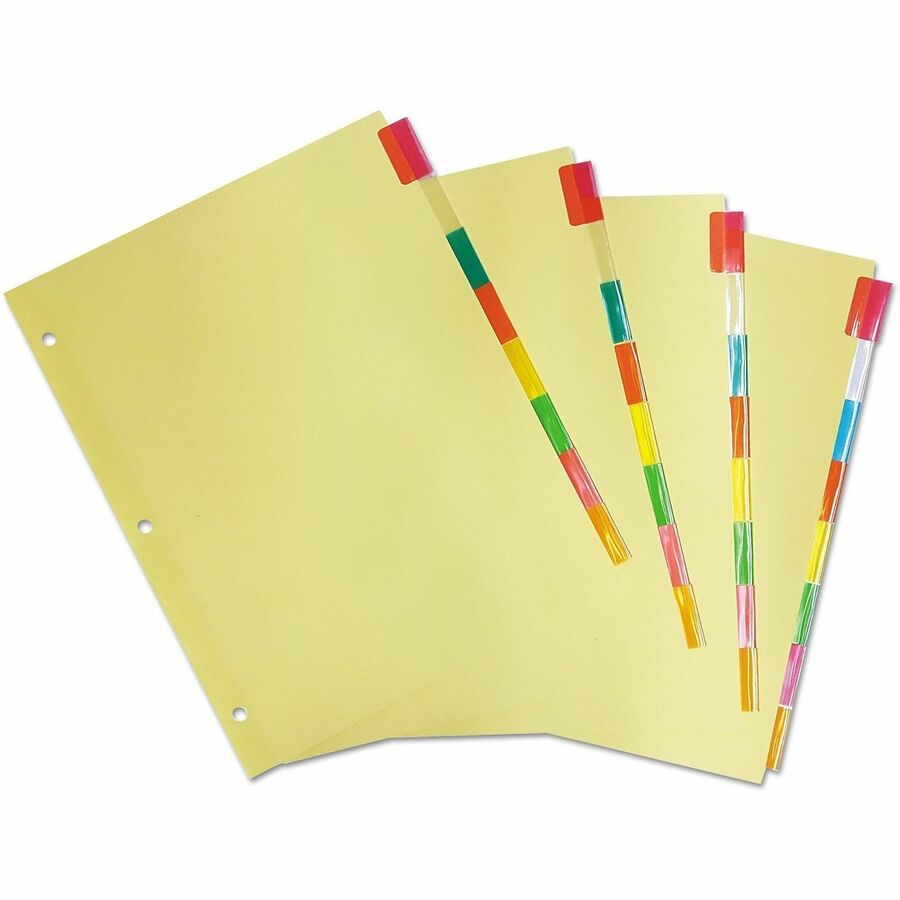 Universal Insertable Tab Index, 8-Tab, 11 x 8.5, Buff, Assorted Tabs, 24 / Boxs - 24 x Divider(s) - 8 Blank Side Tab(s)