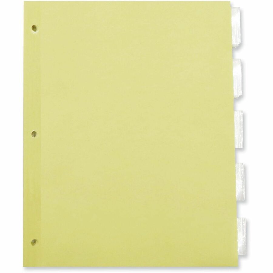 Universal Insertable Tab Index, 5-Tab, 11 x 8.5, Buff, Clear Tabs, 24 / Boxs - 24 x Divider(s) - 5 Blank Side Tab(s)