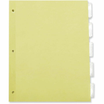 Universal Insertable Tab Index, 5-Tab, 11 x 8.5, Buff, Clear Tabs, 24 / Boxs - 24 x Divider(s) - 5 Blank Side Tab(s)