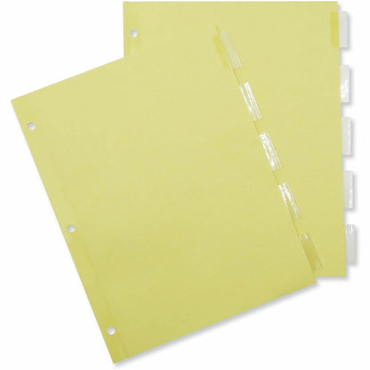 Universal Insertable Tab Index, 5-Tab, 11 x 8.5, Buff, Clear Tabs, 24 / Boxs - 24 x Divider(s) - 5 Blank Side Tab(s)