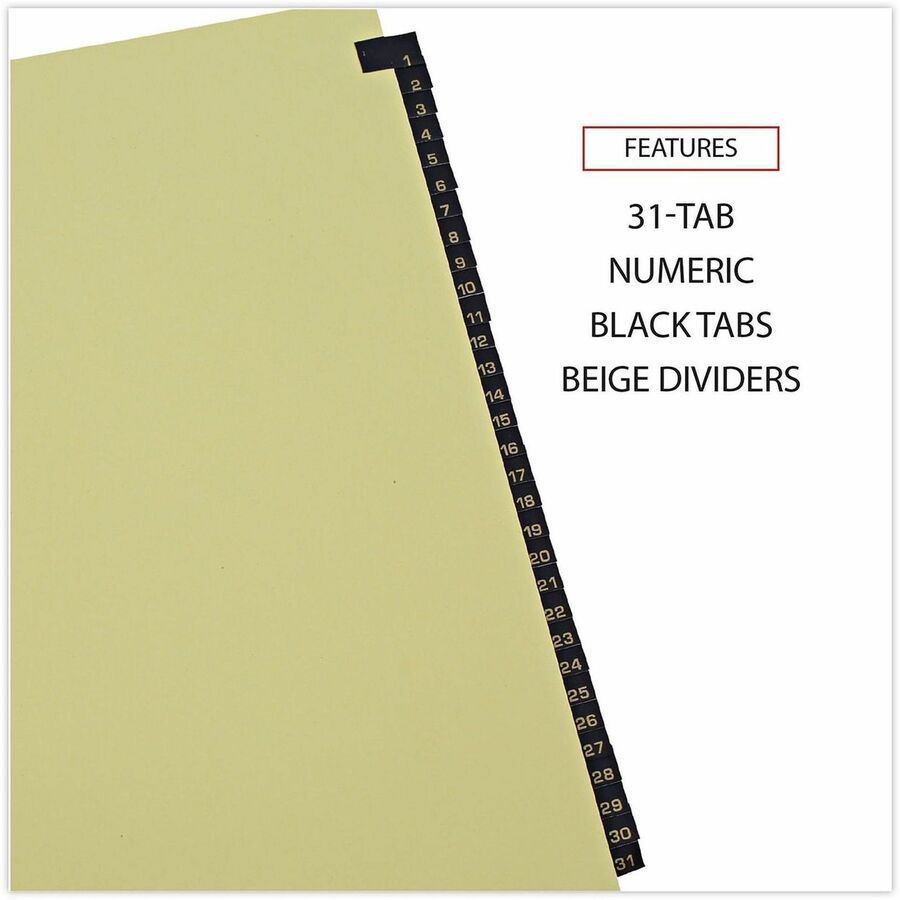 Universal Index Divider - 31 Printed Side Tab(s) - Digit - 1-31 - 8.5" Divider Width x 11" Divider Length - Letter - 3 H