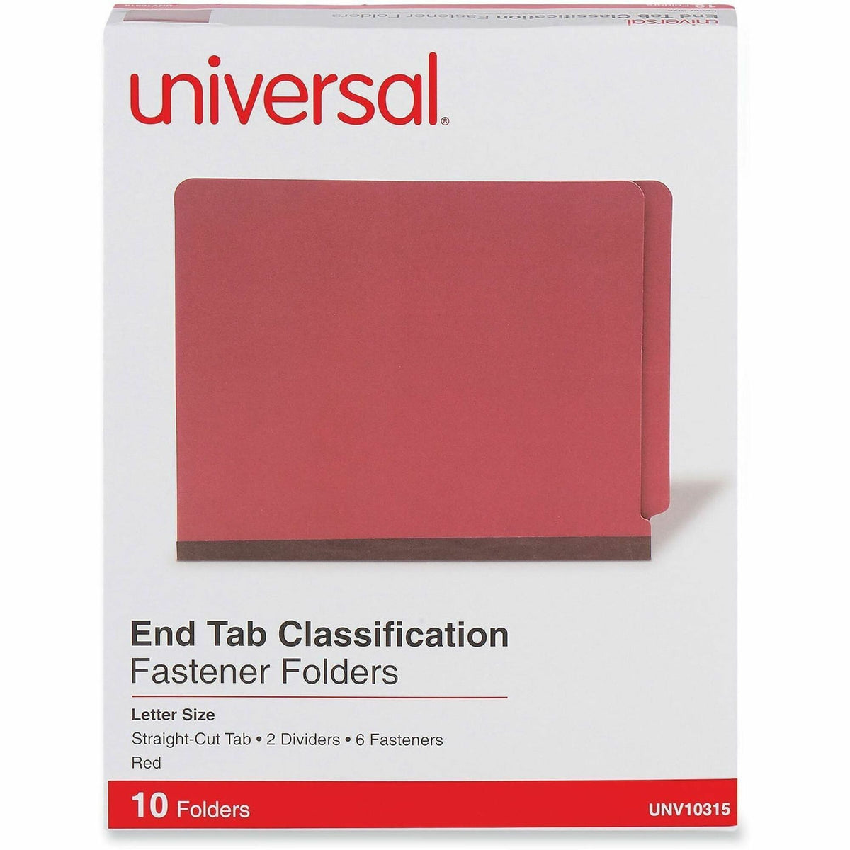 Universal Straight Tab Cut Letter Recycled Classification Folder - 2" Expansion - 6 Fastener - 2" Fastener Capacity - En