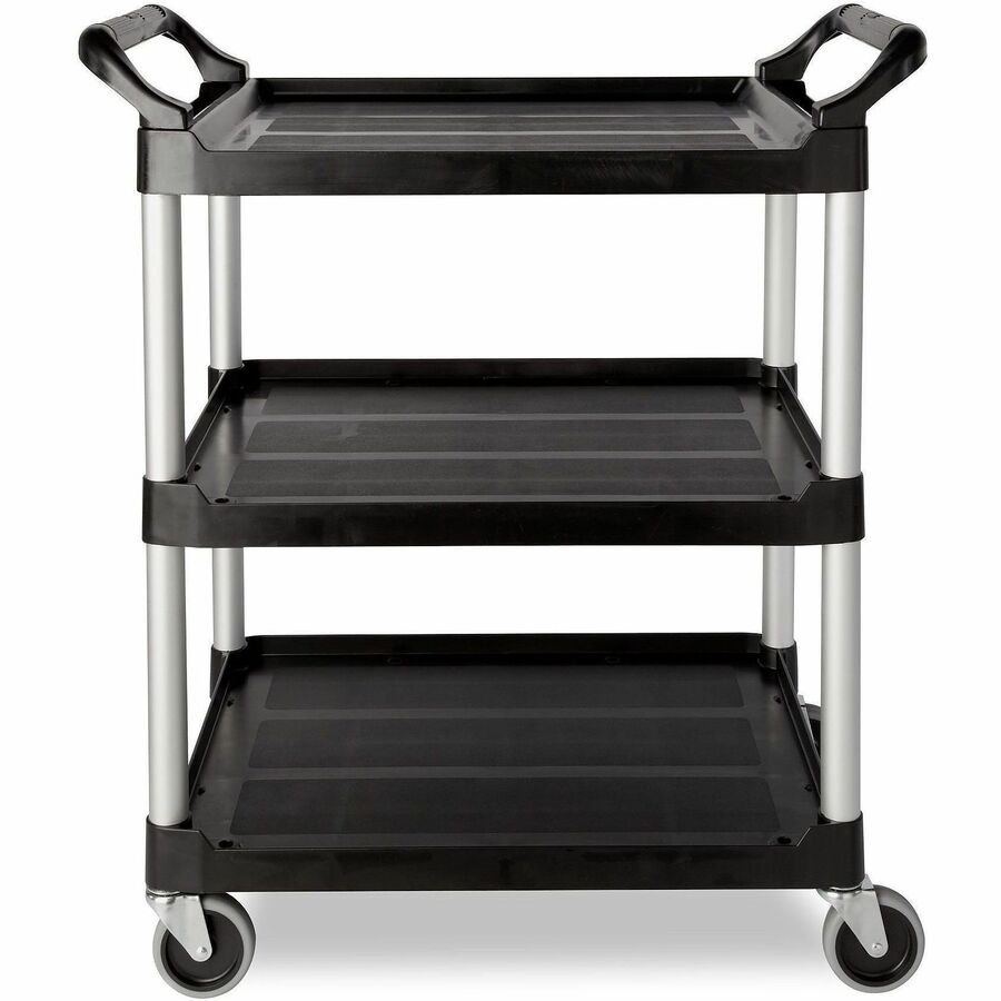 Rubbermaid Commercial Economy Cart - 3 Shelf - 200 lb Load Capacity - 4 Casters - 4" Caster Size - Plastic - 1 Each