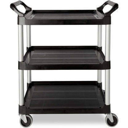 Rubbermaid Commercial Economy Cart - 3 Shelf - 200 lb Load Capacity - 4 Casters - 4" Caster Size - Plastic - 1 Each