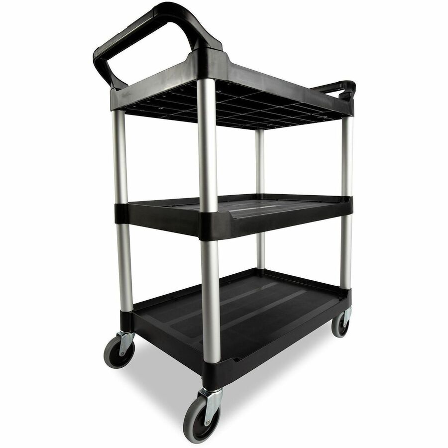 Rubbermaid Commercial Economy Cart - 3 Shelf - 200 lb Load Capacity - 4 Casters - 4" Caster Size - Plastic - 1 Each