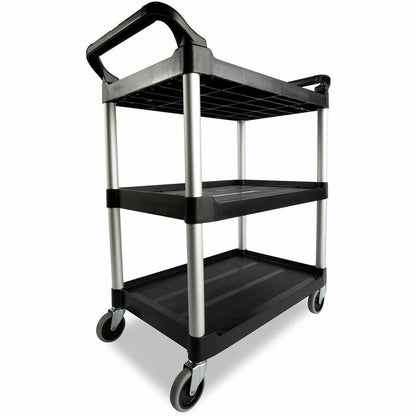 Rubbermaid Commercial Economy Cart - 3 Shelf - 200 lb Load Capacity - 4 Casters - 4" Caster Size - Plastic - 1 Each