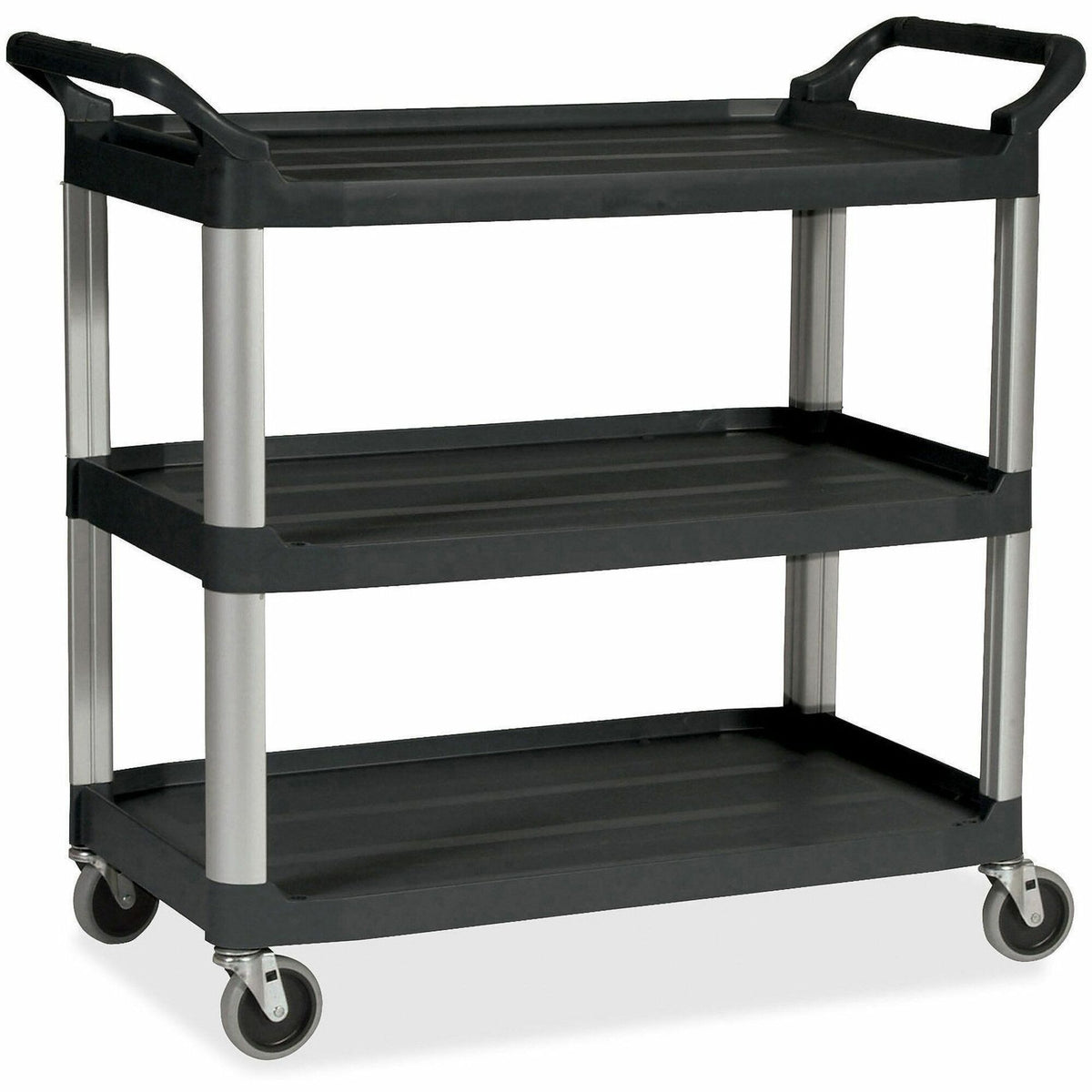 Rubbermaid Commercial Economy Cart - 3 Shelf - 200 lb Load Capacity - 4 Casters - 4" Caster Size - Plastic - 1 Each
