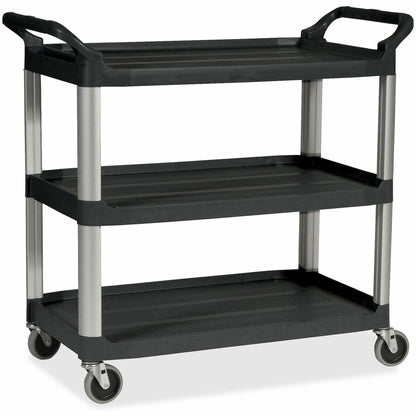 Rubbermaid Commercial Economy Cart - 3 Shelf - 200 lb Load Capacity - 4 Casters - 4" Caster Size - Plastic - 1 Each