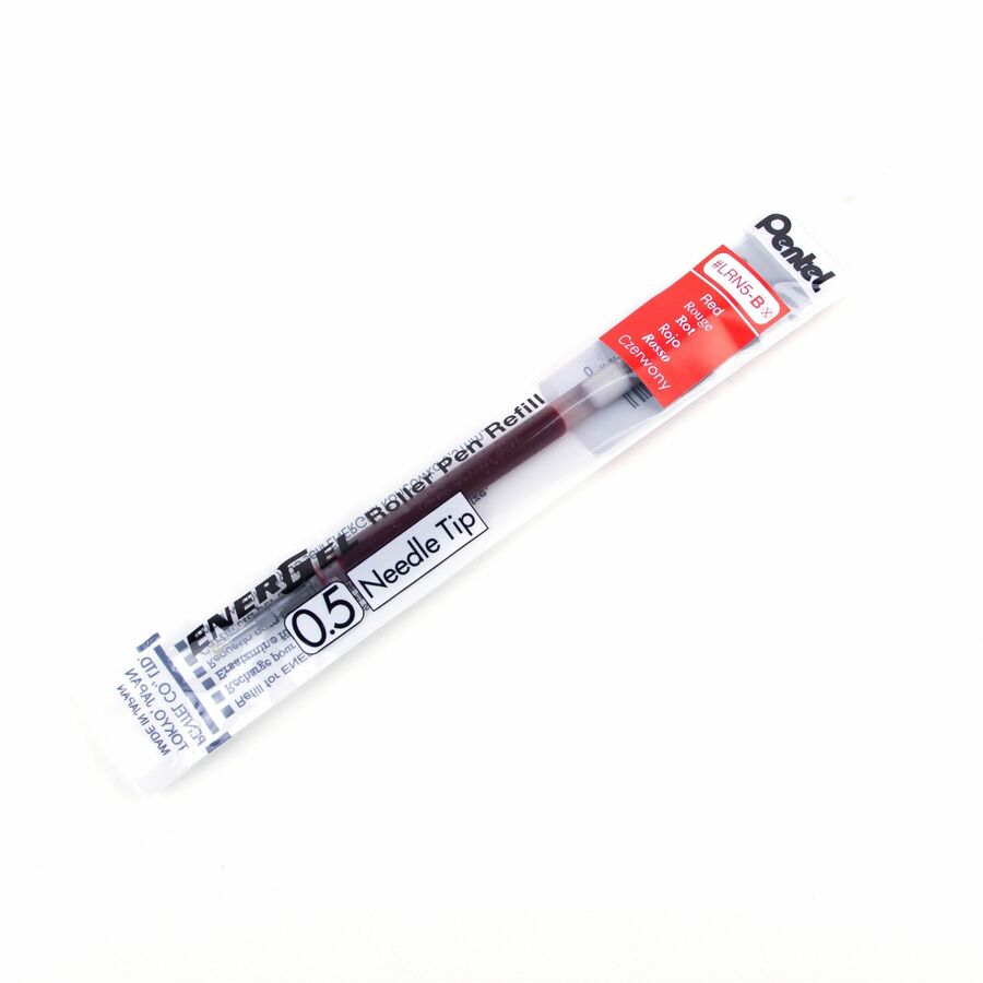 Pentel EnerGel Liquid Gel Pen Refill - 0.50 mm - Red Ink - Acid-free - 12 / Dozen