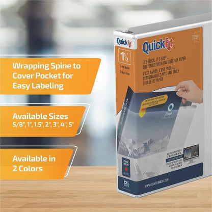 QuickFit View Binder, 3-Ring Binder, Angle D Ring, 1.5 Inch, White - 1 1/2" Binder Capacity - Letter - 8 1/2" x 11" Shee
