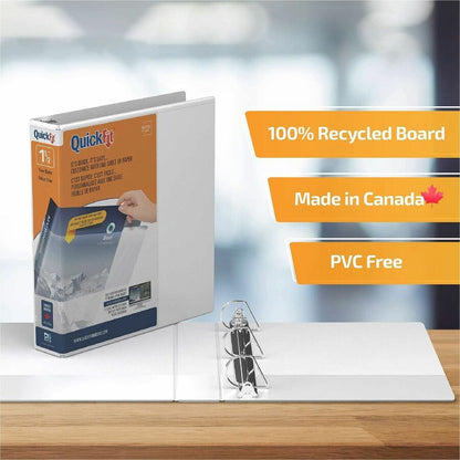 QuickFit View Binder, 3-Ring Binder, Angle D Ring, 1.5 Inch, White - 1 1/2" Binder Capacity - Letter - 8 1/2" x 11" Shee