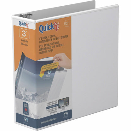 QuickFit Clear-View Binder, 3-Ring Binder, Round Ring, 3 Inch, White - 3" Binder Capacity - Letter - 8 1/2" x 11" Sheet 