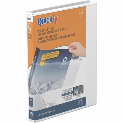 QuickFit View Binder, 3-Ring Binder, Angle D Ring, 5/8 Inch, White - 5/8" Binder Capacity - Letter - 8 1/2" x 11" Sheet 