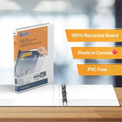 QuickFit View Binder, 3-Ring Binder, Angle D Ring, 5/8 Inch, White - 5/8" Binder Capacity - Letter - 8 1/2" x 11" Sheet 