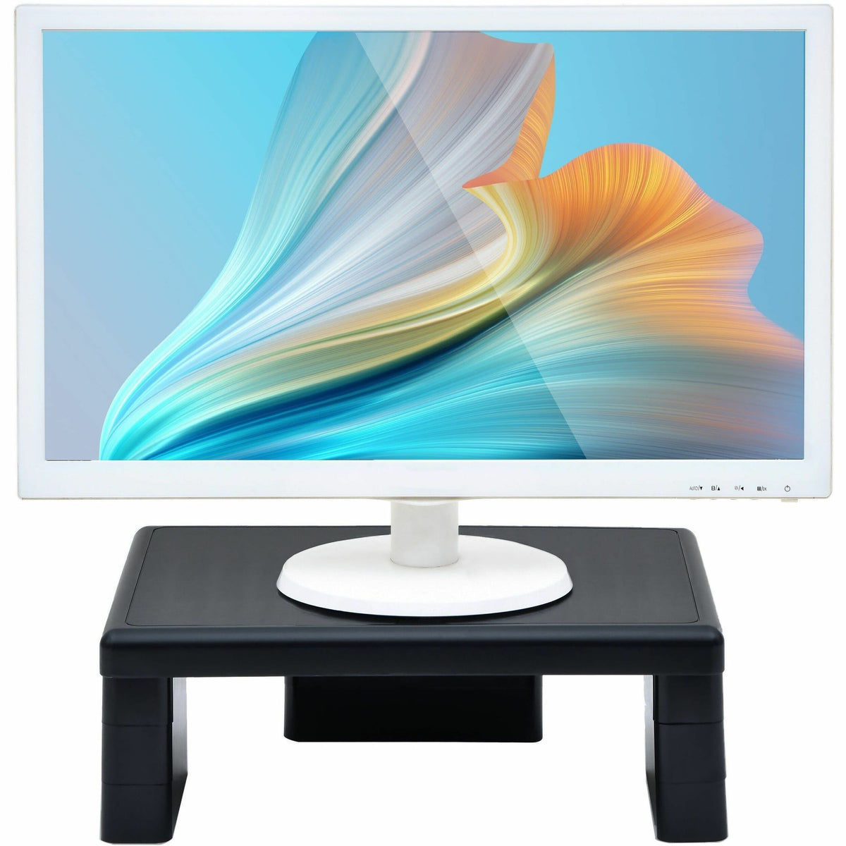 DAC® Stax MP-107 Ergonomic Height-Adjustable Monitor Riser/Laptop Stand, Black - 66 lb Load Capacity - 4.75" Height x 13