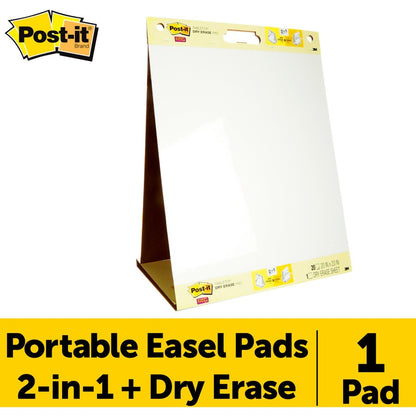 Post-it® Super Sticky Tabletop Easel Pad with Dry Erase Surface - 20 Sheets - Plain - Stapled - 18.50 lb Basis Weight - 