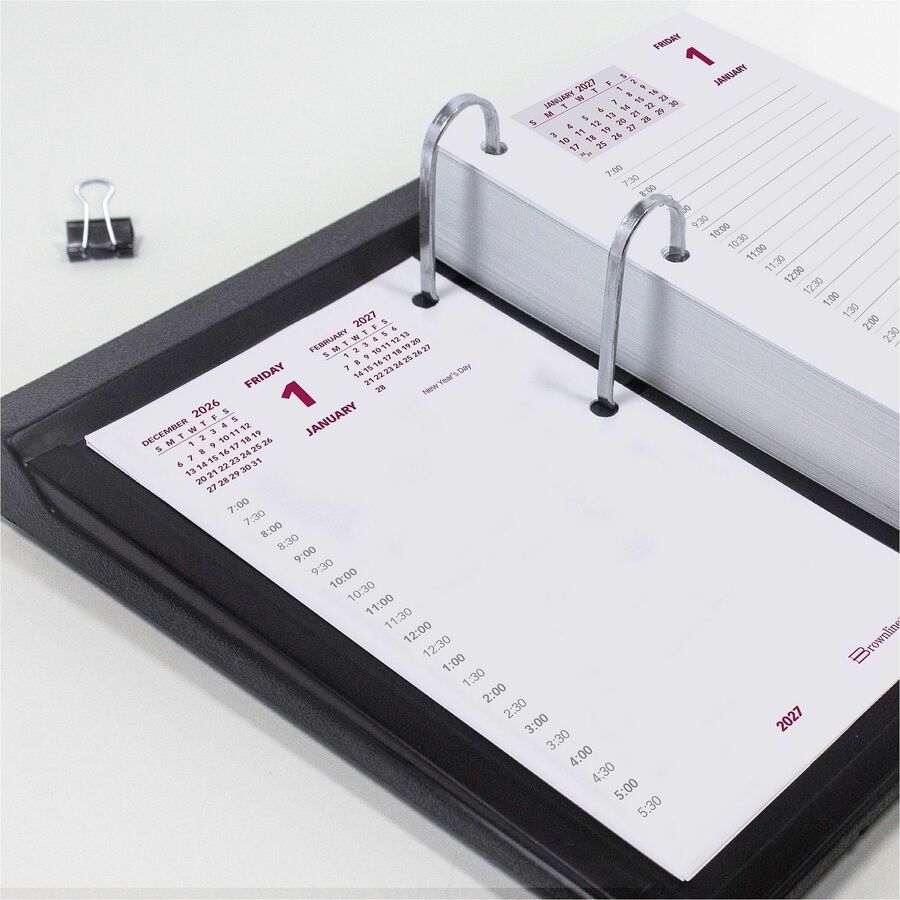 Brownline Daily Calendar Refill for C2S Stand, English - Daily - 12 Month - January 2027 to December 2027 - 7:00 AM to 6