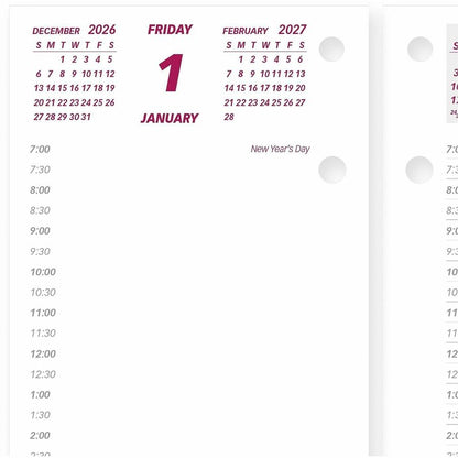 Brownline Daily Calendar Refill for C2S Stand, English - Daily - 12 Month - January 2027 to December 2027 - 7:00 AM to 6