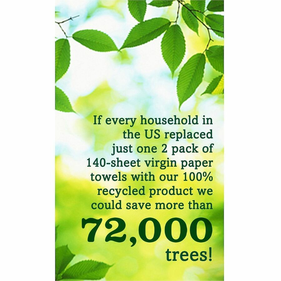 Seventh Generation 100% Recycled Paper Towels - 2 Ply - 11" Width x 9" Length - 120 Sheets/Roll - Brown - Paper - 1 Roll