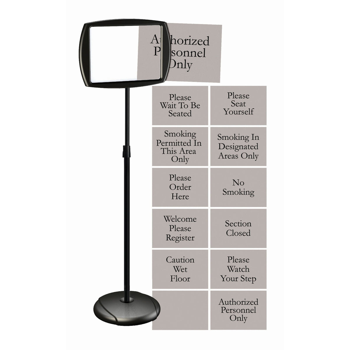MasterVision Interchangeable Floor Pedestal Sign - 1 Each