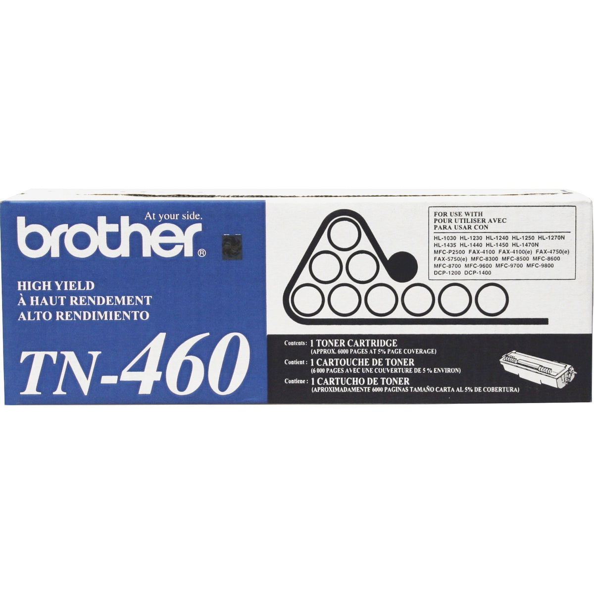 Brother TN460 Original Laser Toner Cartridge - Black - 1 Each - 6000 Pages