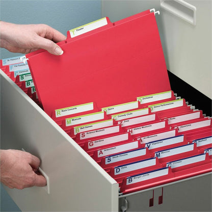 Smead FasTab 1/3 Tab Cut Letter Recycled Hanging Folder - 8 1/2" x 11" - 3/4" Expansion - Top Tab Location - Assorted Ta