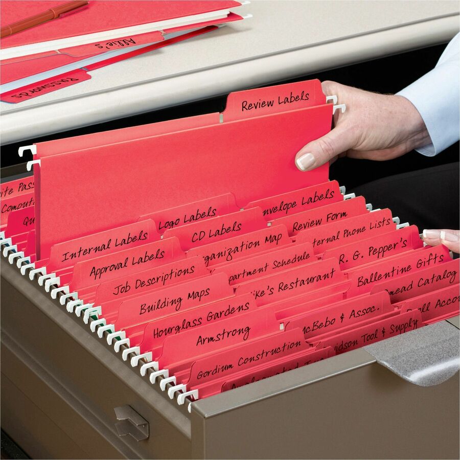 Smead FasTab 1/3 Tab Cut Letter Recycled Hanging Folder - 8 1/2" x 11" - 3/4" Expansion - Top Tab Location - Assorted Ta